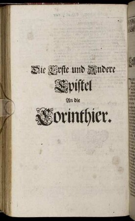 Die Erste und Andere Epistel An die Corinthier.