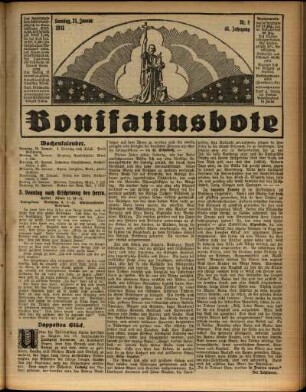 Erste Ausgabe vom Sonntag, den 25. Januar 1931.