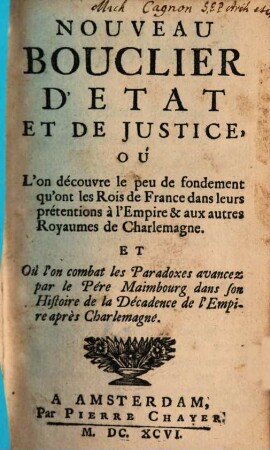 Nouveau bouclier d'estat et de justice