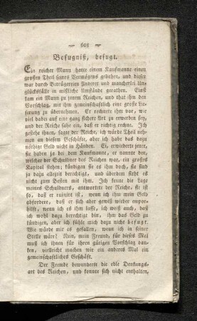 Befugniß, befugt.
