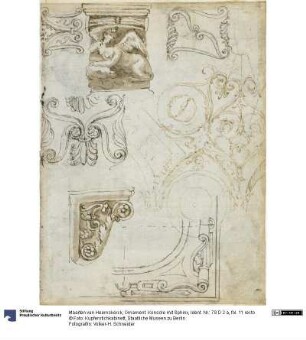 Ornament. Konsole mit Sphinx