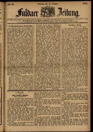 Ausgabe vom Montag, den 26. Januar 1885.