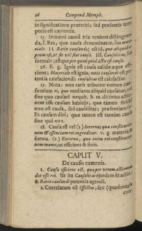Caput V. De causis externis