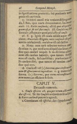 Caput V. De causis externis