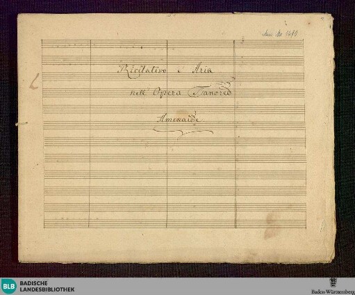 Tancredi. Excerpts - Don Mus.Ms. 1690 : V, orch