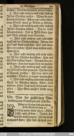 VIII. Von der geistlichen Vermählung der Gläubigen mit Christo.