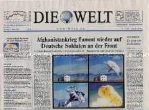 Tageszeitung "Die Welt" u.a. zum Krieg in Afghanistan
