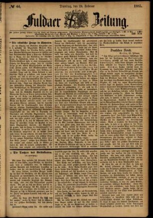 Ausgabe vom Dienstag, den 24. Februar 1885.