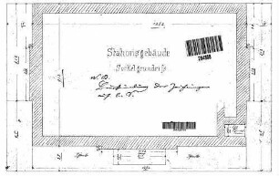 Storzingen: Empfangsgebäude Verwaltungsgebäude Detail Sockel-Grundriß