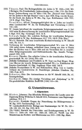 G. Unterrichtswesen