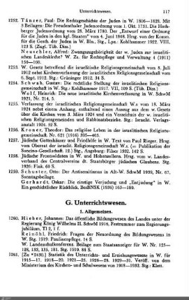 G. Unterrichtswesen