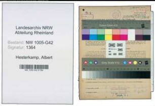 Entnazifizierung Albert Hesterkamp , geb. 16.01.1897 (Friseur)