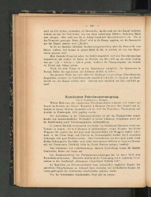 Rumäniens Petroleumerzeugung.