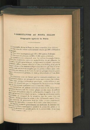 L'agriculture au Fouta Dialon