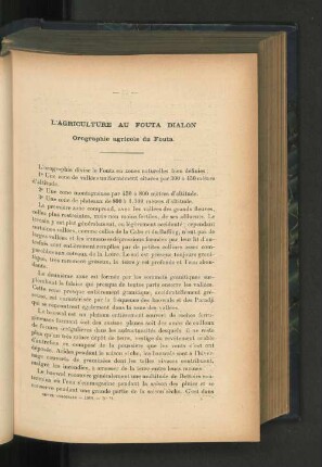 L'agriculture au Fouta Dialon
