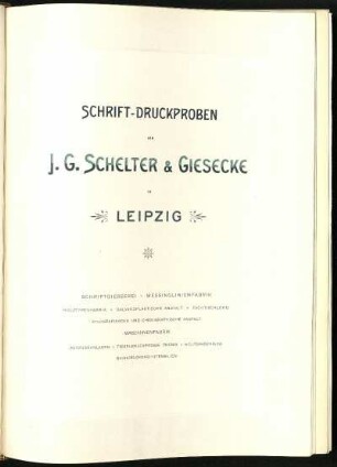 Schrift-Druckproben von J. G. Schelter & Giesecke in Leipzig