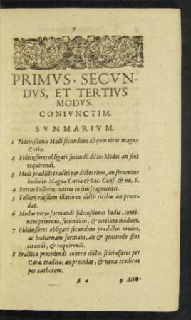 Primus, Secundus, Et Tertius Modus. Coniunctim.