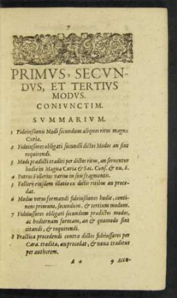Primus, Secundus, Et Tertius Modus. Coniunctim.
