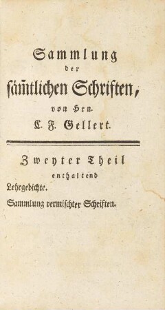 Zweyter Theil: [...]