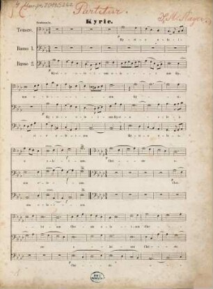 Messe : für 3 Männer-Stimmen (1 Tenor und 2 Bässe)