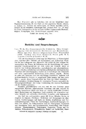 Berichte und Besprechungen