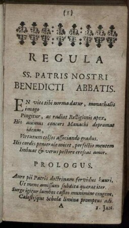 Regula SS. Patris Nostri Benedicti Abbatis.