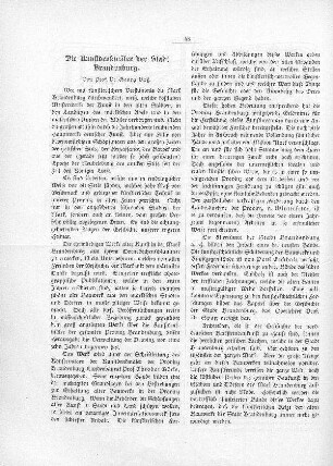 Die Kunstdenkmäler der Stadt Brandenburg