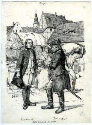 Uniformen von Proviantknecht und Proviantoffizier (1740-1786)