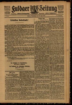 Ausgabe vom Donnerstag, den 27. Juni 1907.