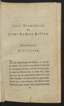 Erstes Kapitel. Einleitung