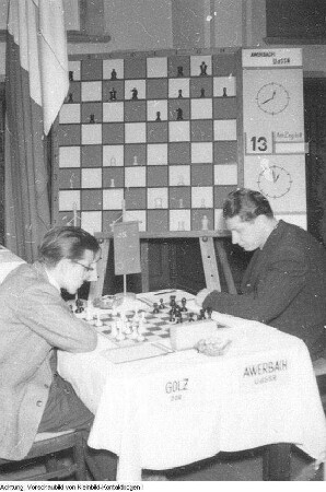 Dresden. Internationales Schachturnier in Dresden unter Teilnahme des Schachgroßmeisters Wolfgang Uhlmann, 1956