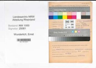 Entnazifizierung Ernst Wunderlich, geb. 31.07.1905 (Angest.)