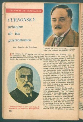 Curnonsky, príncipe de los gastrónomos : Estampas de actualidad
