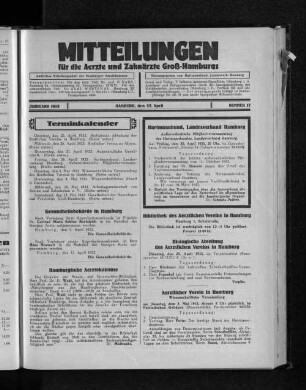 Jahrgang 1933, Hamburg, den 23. April, Nummer 17
