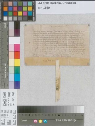 Quittung des Grafen Roprecht von Virnenburg über 500 Gulden, gezahlt durch den Rentmeister Joh. up dem Grave (Pfandschaft Rheinbach).