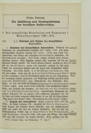 I. Die französische Revolution und Napoleons I. Gewaltherrschaft 1789-1815