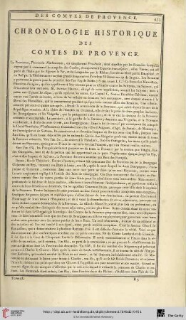 Chronologie historique des comtes de Provence