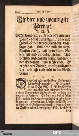 Die vier und zwantzigste Predigt.