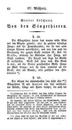 Vierter Abschnitt. Von den Säugethieren