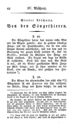 Vierter Abschnitt. Von den Säugethieren