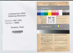 Entnazifizierung Peter Kloeters, geb. 20.02.1897 (Lokomotivfuehrer)