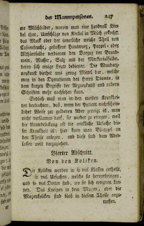 Vierter Abschnitt. Von den Koliken.