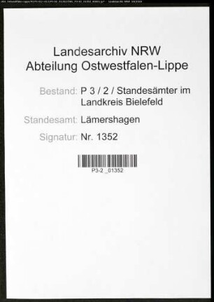 Sterberegister Standesamt Lämershagen
