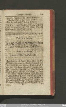 Das dritte Capitel, von Staats-Obrigkeitlichen und Gerichtlichen Briefen.