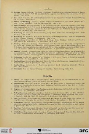 Majolika (Nr. 33-46)