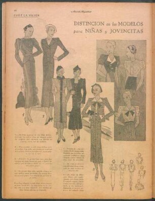 Distinción en los modelos para niñas y jovencitas [Dibujos] : Para la mujer