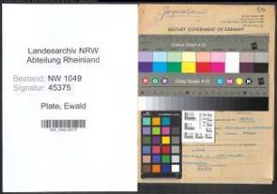 Entnazifizierung Ewald Plate , geb. 25.10.1894 (Landwirt)