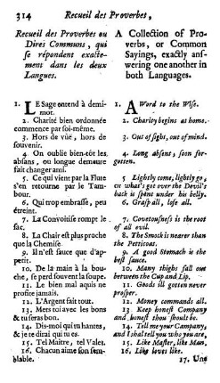 Recueil des Proverbes. A Collection of Proverbs.
