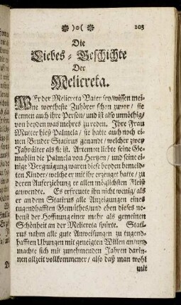 Die Liebes-Geschichte der Melicreta