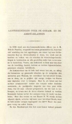 Aanteekeningen over de Goram- en de Arroö-eilanden